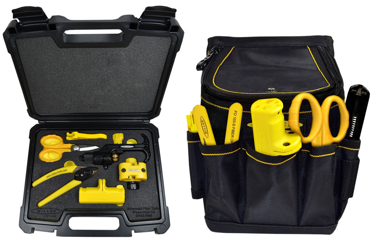 Portable Set for Professional Electricians and Technicians Wear- and Water-Resistant High-Density Oxford Miller Advanced Fiber-Optic Tool Kit and Storage Pouch Removable Waist or Shoulder Strap 